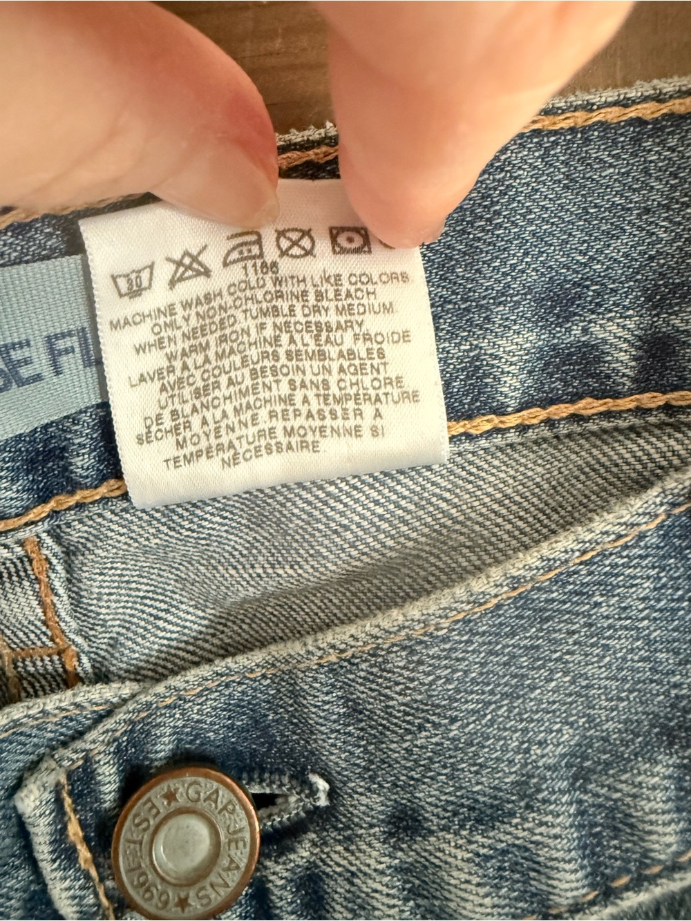 Hand-Embroidered Denim Blue Jeans - Sunset Landscape by GAP - Picture 5 of 6